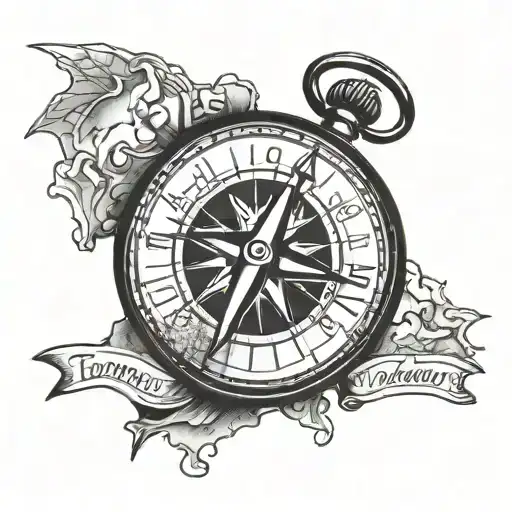 Compass And Map With Words Saying Tomorrow Belongs To The Bold