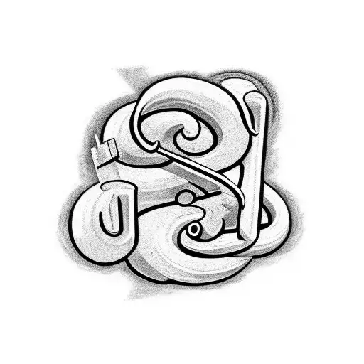 A Music Note Intertwined With Graffiti Lettering Spelling Out 'Atlanta'