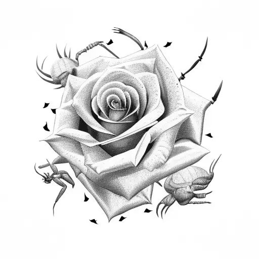 Rose Garden With Scorpion