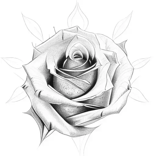 A Powerful Black And White Sketch Of A Rose