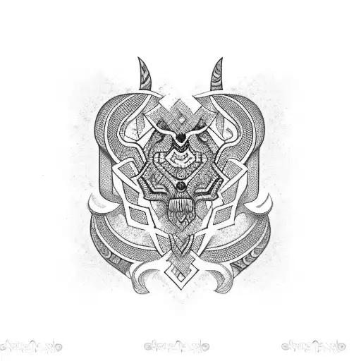 Chest Tattoo With Mexican Tribal Theme