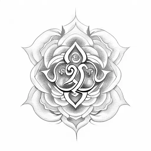 Om Symbol And Roses Half Sleeve