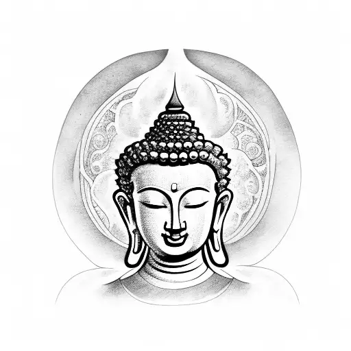 Buddha With A Snail On His Head Surrounded By Lavender