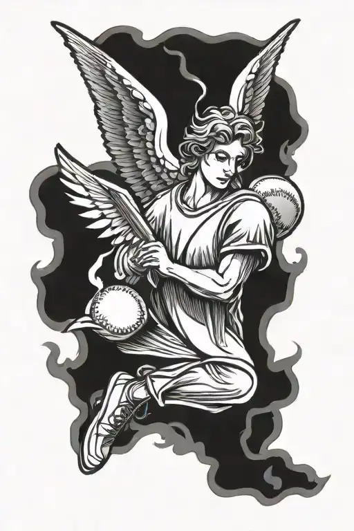 Angel Holding Baseball