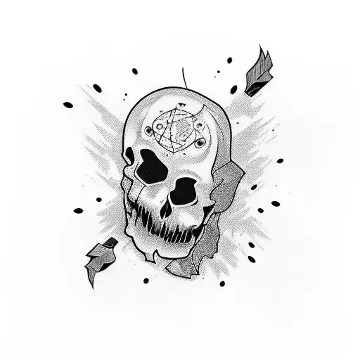 Combine The Love For Horror Movies And Comedy Films In A Tattoo Design With A Touch Of Blackwork