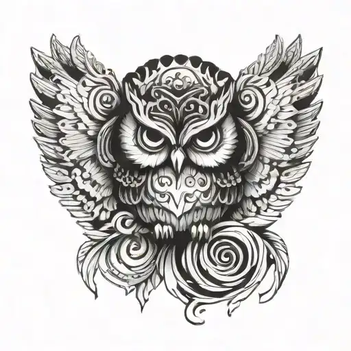 Owl With Music Note Intertwined