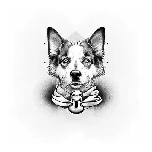 A Dog With Musical Instruments Incorporated Into Its Fur Pattern