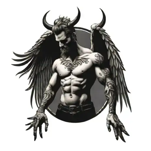 Elegant Lucifer With Angel Wings Made
