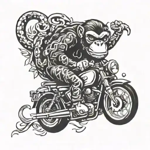 Monkey Biker Harley Ape