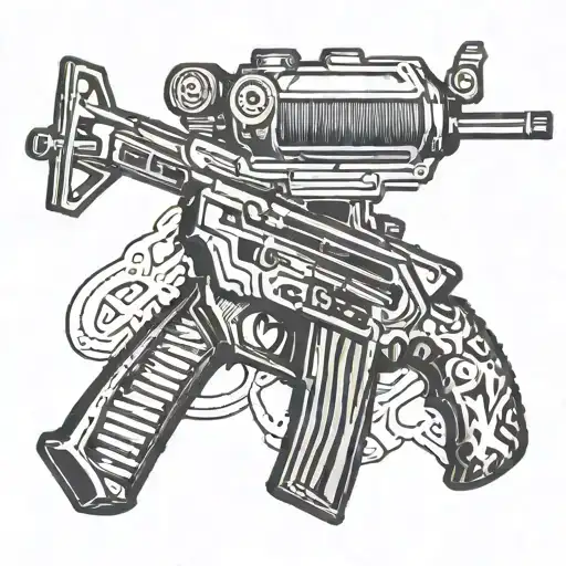 Number 38 With A Machine Gun