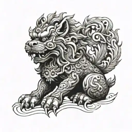 Foo Dog With A Roman Cross