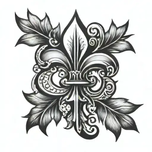 Filipino Armband Tattoo With Cajun Fleur De Lis