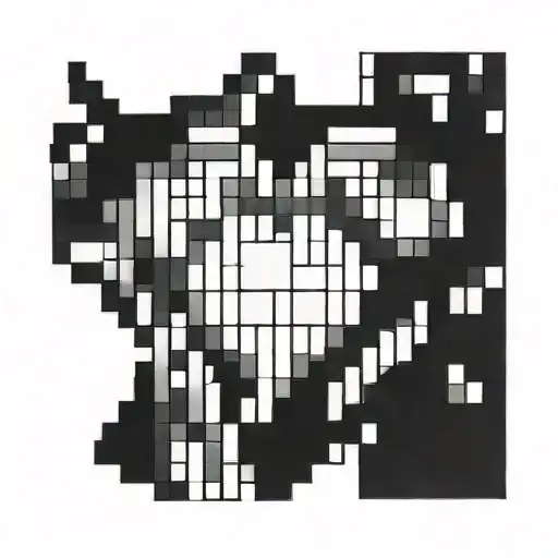 Simple Black Pixel Art Heart