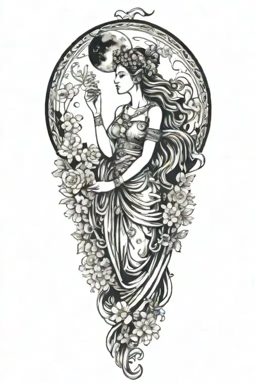 Lfull Moon Freya Goddess With Daisies