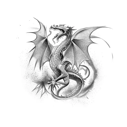 A Dance-inspired Composition Featuring A Dragon And Phoenix Gracefully Dancing Together