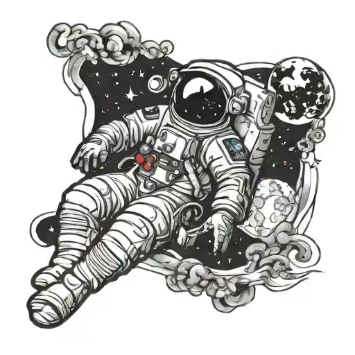 I Love You To The Moon And Back With Astronaut Floating