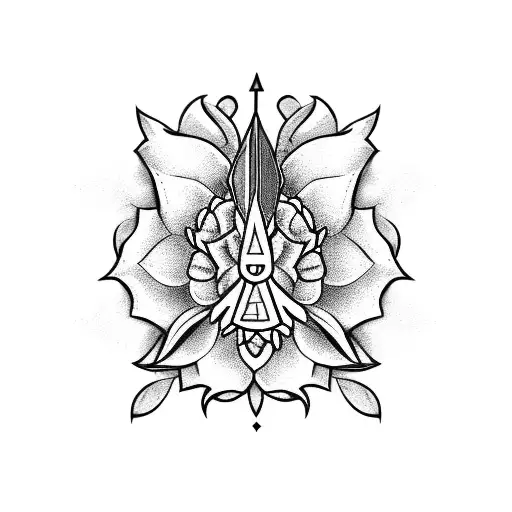 Feminine Dagger With Flower