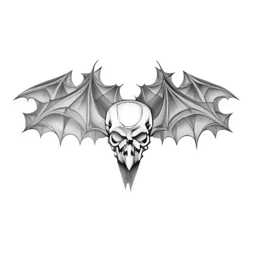A Bat Skull On A Black Background