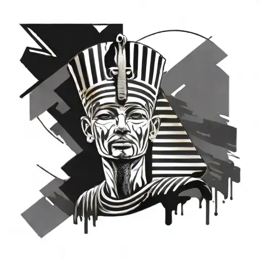 A Portrait Of Pharaoh Tutankhamun With A Modern Twist