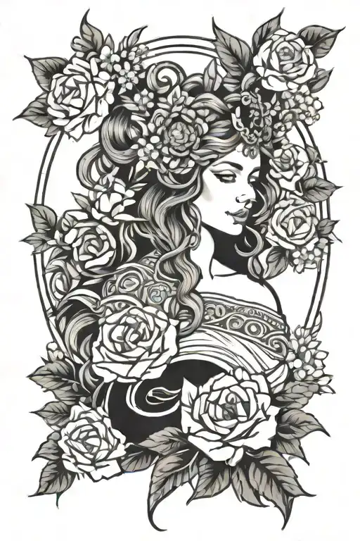 Freya Goddess With Flowers