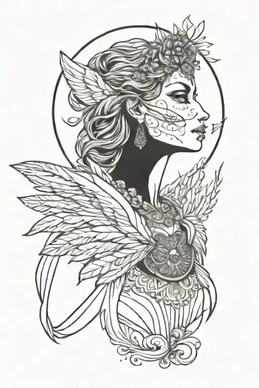 Freya Bust With Feather Cape Full Moon