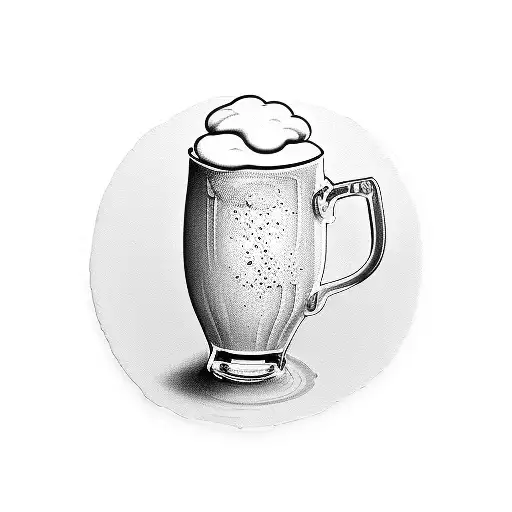 Beer Mug With Foam Black And White