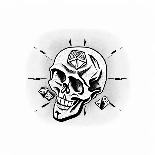 Skull With Pair Of Dice