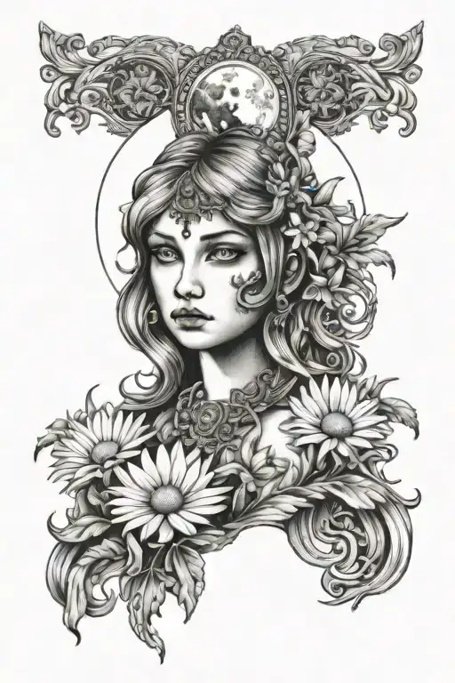 Freya Bust Full Moon Daisies