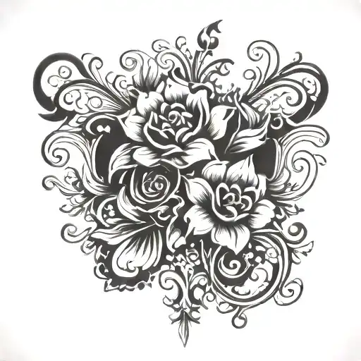 Intricate Floral Swurly Fancy Hand Design