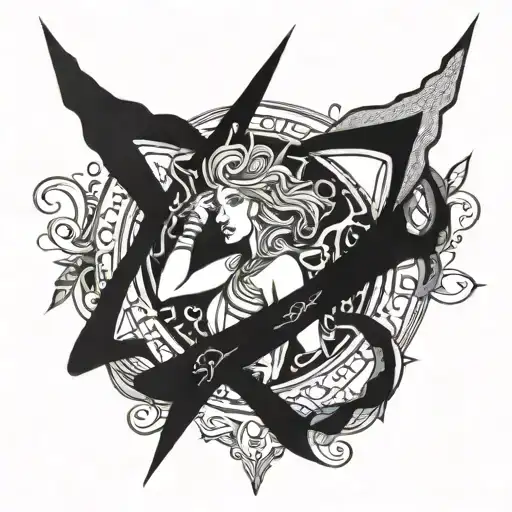 Freya Goddess And Algiz Rune