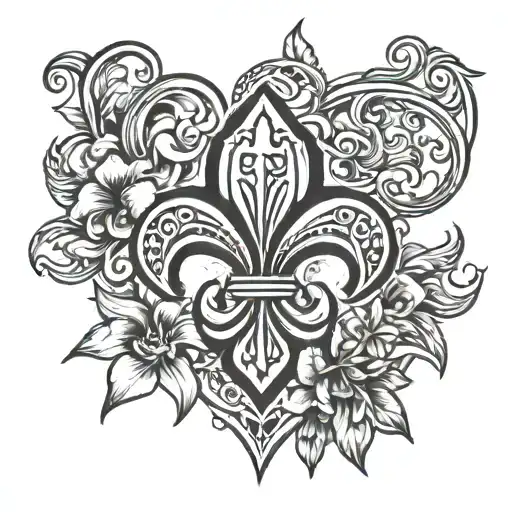 Filipino Armband Tattoo With Cajun Fleur De Lis Surrounded