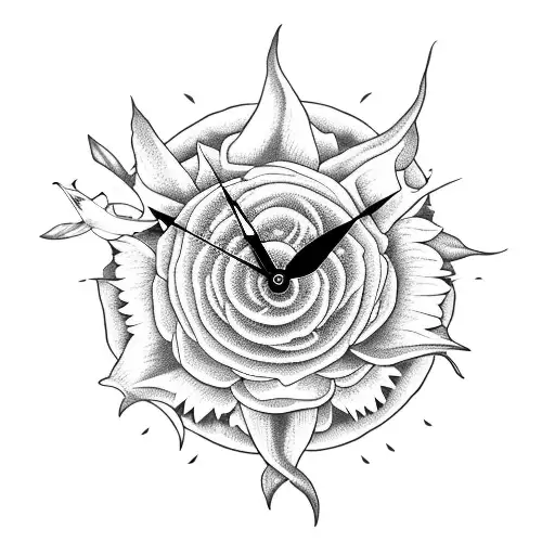 Moon Humming Bird Rose Sunflower Clock