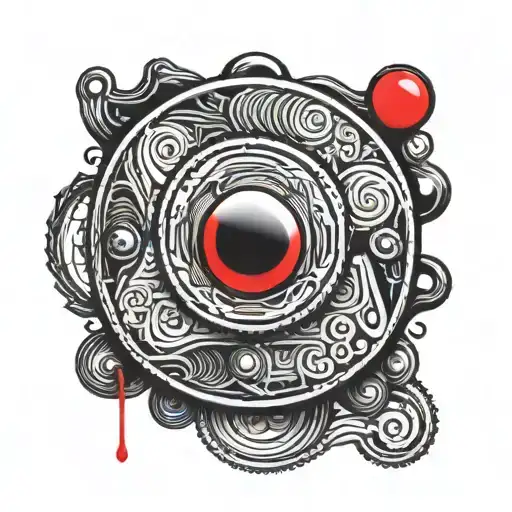 A Red Button On A Black Screen