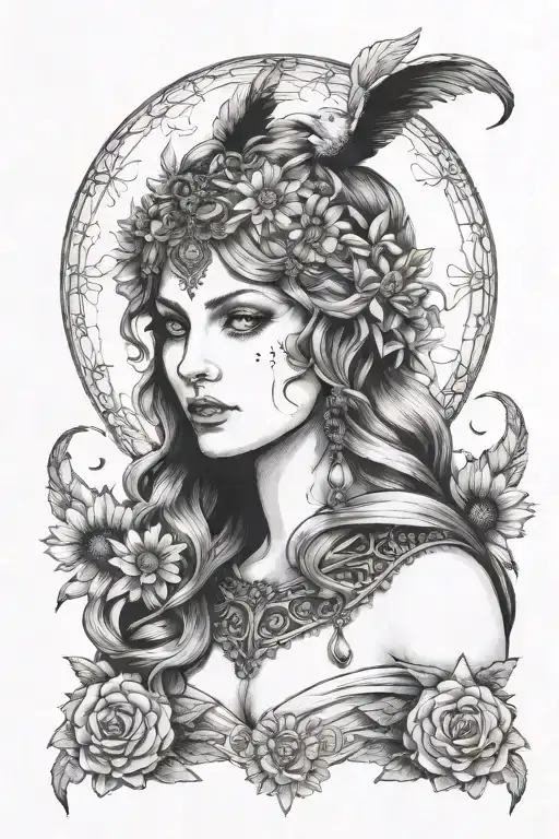 Freyja Bust Full Moon Daisies