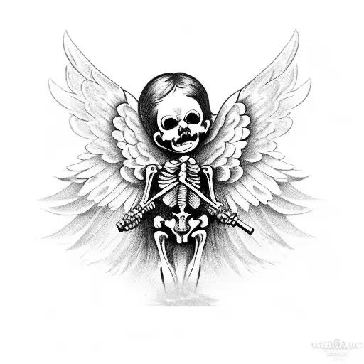Cute Angel Cupid Skeleton