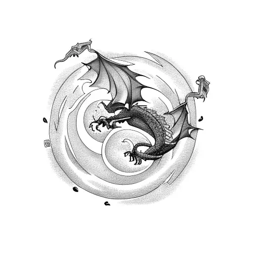 Two Dragons Cherry Blossom Moon