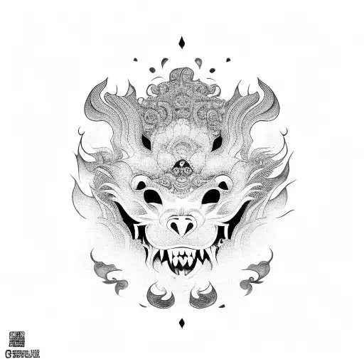 Foo Dog Face Close Up