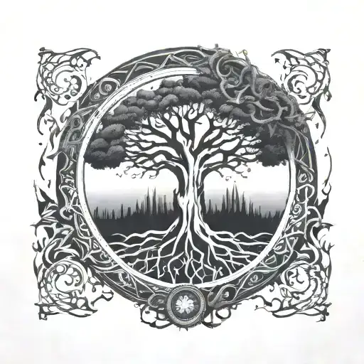 Tree Of Life With Ouroboros Frame