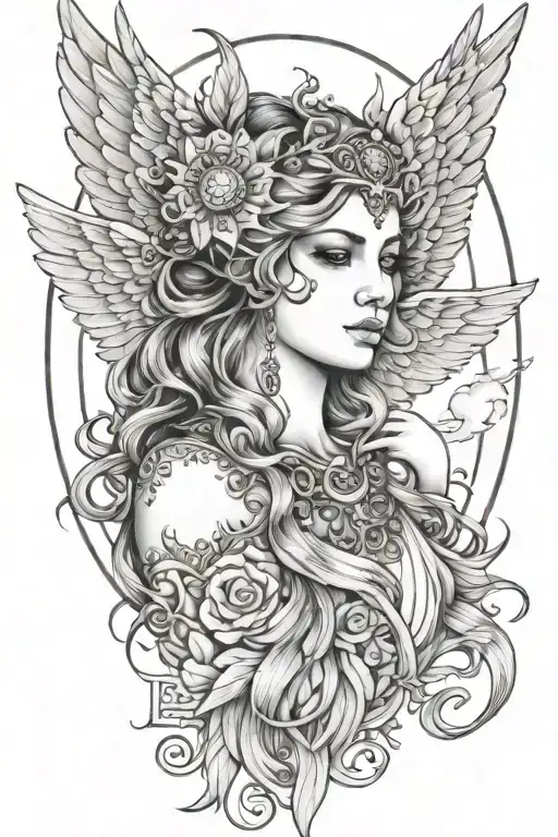 Freya Goddess Bust Wings Full Moon