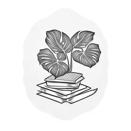 Monstera Plant And A Book