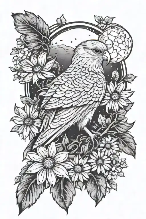 Freyja Bust Full Moon Daisies Falcon