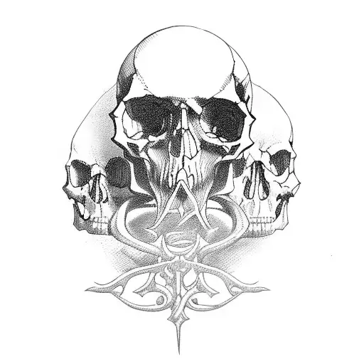 Tarot Card With Skulls