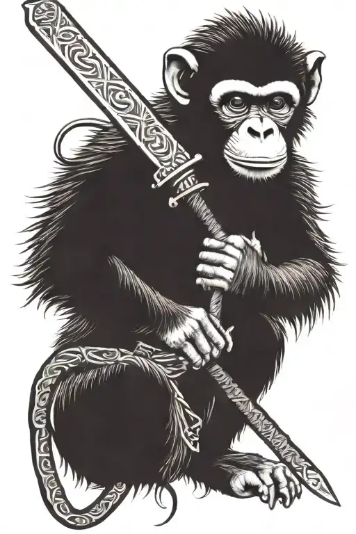 Monkey With Sword