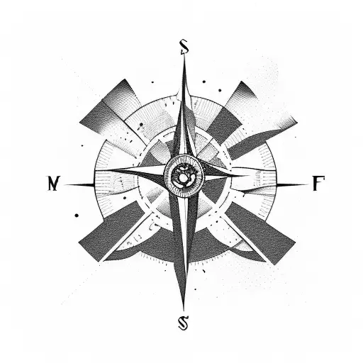 Montains With Compass In Background