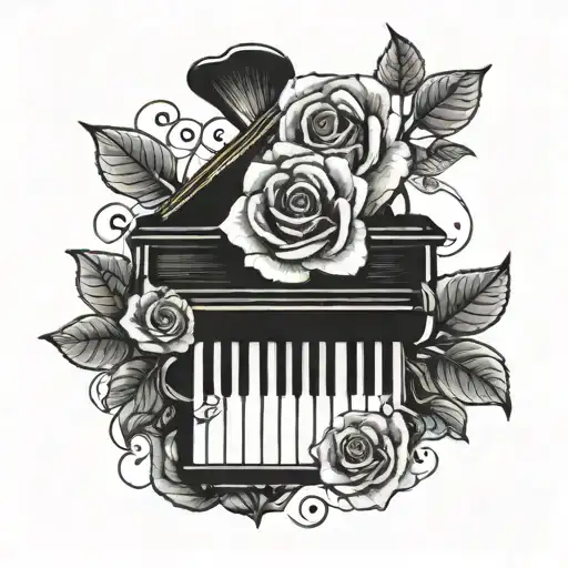 Incorporate A Piano Keyboard Into A Rose Design