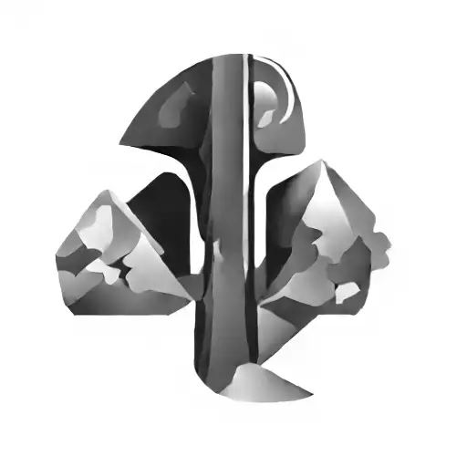 A Spade On A Black Background