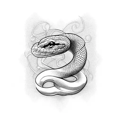 Snake In Flower Meadow