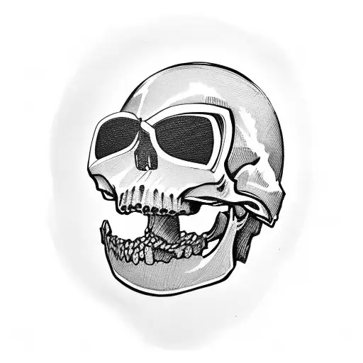 Misfits Band Skull With Helmet And Night Vision Goggles