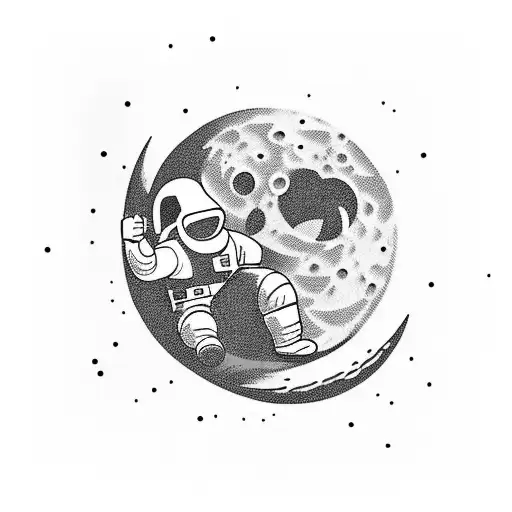 Astronaut Exploring A Moon Made Of Video Game Pixels