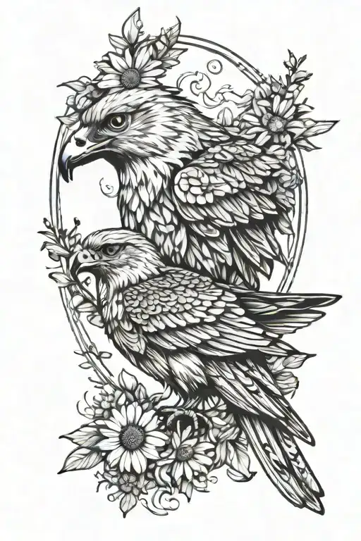 Freyja Bust Full Moon Daisies With Falcon